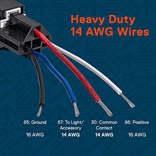 6 Pack 4-Pin 12V Bosch Style Fused Relay Switch Kit [Interlocking Harness Socket Holder] [14 Awg Hot Wires] [Spst] [30 Amp] 12 Volt Automotive Relays With Fuse For Auto Cars #TOP4