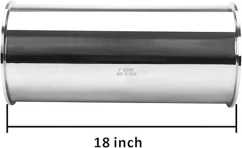 Miniatura 2 de DERNORD Tubo de carrete sanitario con extremos de abrazadera, tubo redondo sin costuras de acero inoxidable 304 con brida de virola de triple