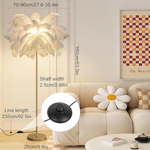 Lámpara de pie LED con temperatura ajustable e interruptor de pie para salón 5