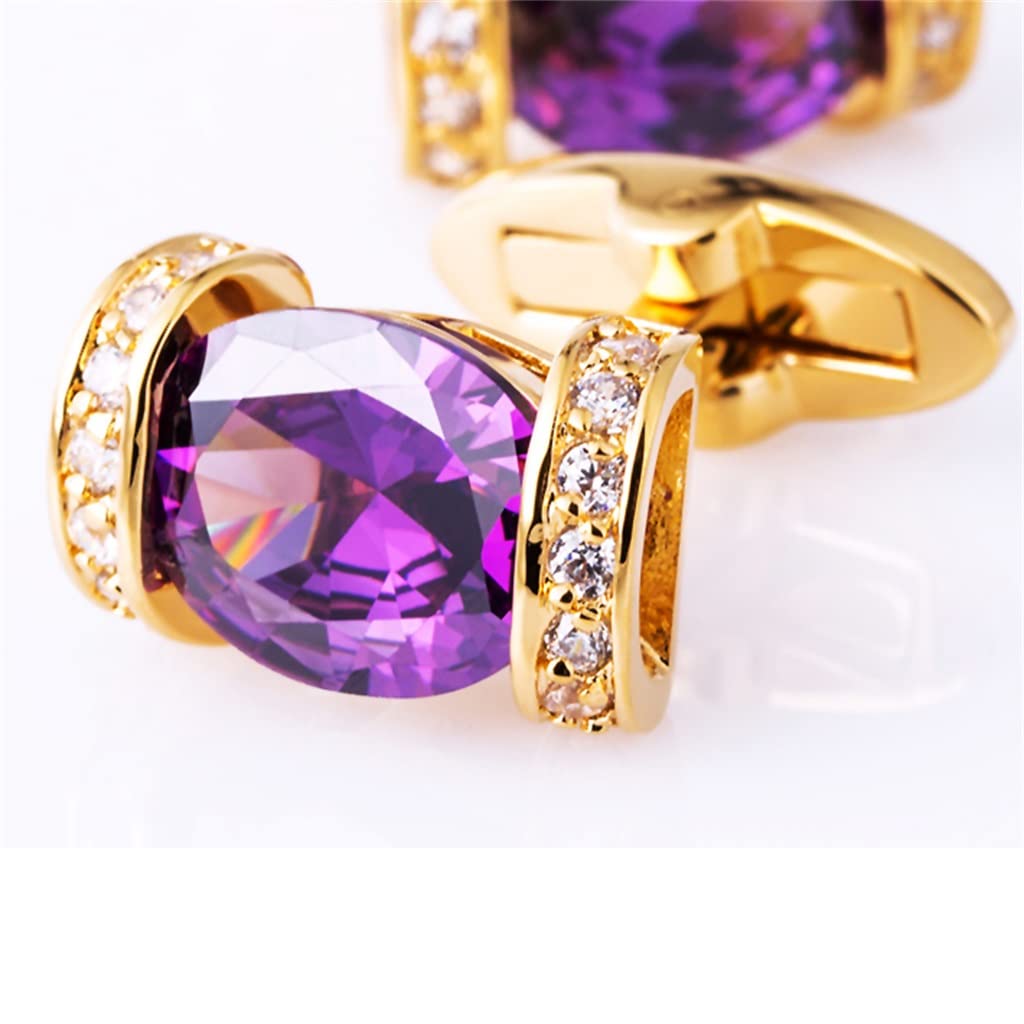 Camicie Unisex Gemelli in Metallo Gemelli Viola Accessori per Polsini della Camicia degli Ospiti (Color : A, Size : 17 * 11mm)