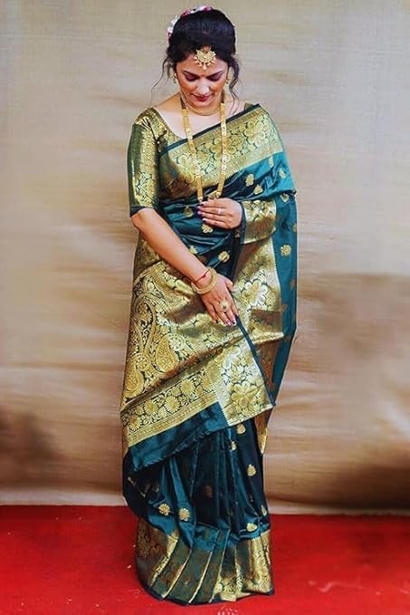 Women's Pure Soft Silk Saree With Blouse Piece For Wedding