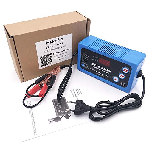 Carica Batteria Per Auto,Caricatore Batteria Auto Caricabatterie for auto moto 6V 12V completamente automatico for batterie 2A 6A Strumento di ricarica for 6 V 12 Volt