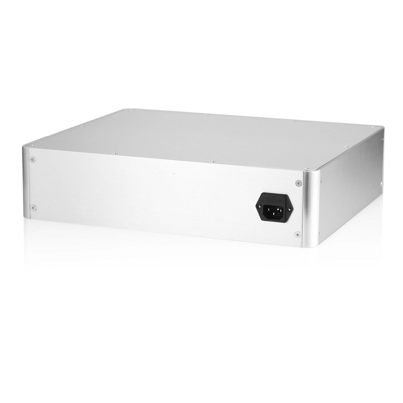 Caja vacía de aluminio para bricolaje, amplificador/preamplificador/carcasa DAC, caja de amperios, carcasa industrial, caja hermética (380 x 320 x 89 mm)