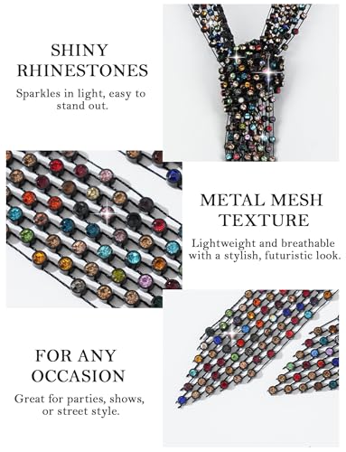 Corbata de diamantes de imitación para mujer accesorio elegante de fiesta 5