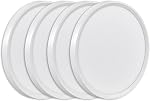 6PK 9 1 cm LED Lumières de plafond de montage, 18W, 1860LM, 3000K/4000K/6000K CCT Luminaires à panneau plat rond pour Hallway, Cuisine, Chambre, Lave-linge, Noir