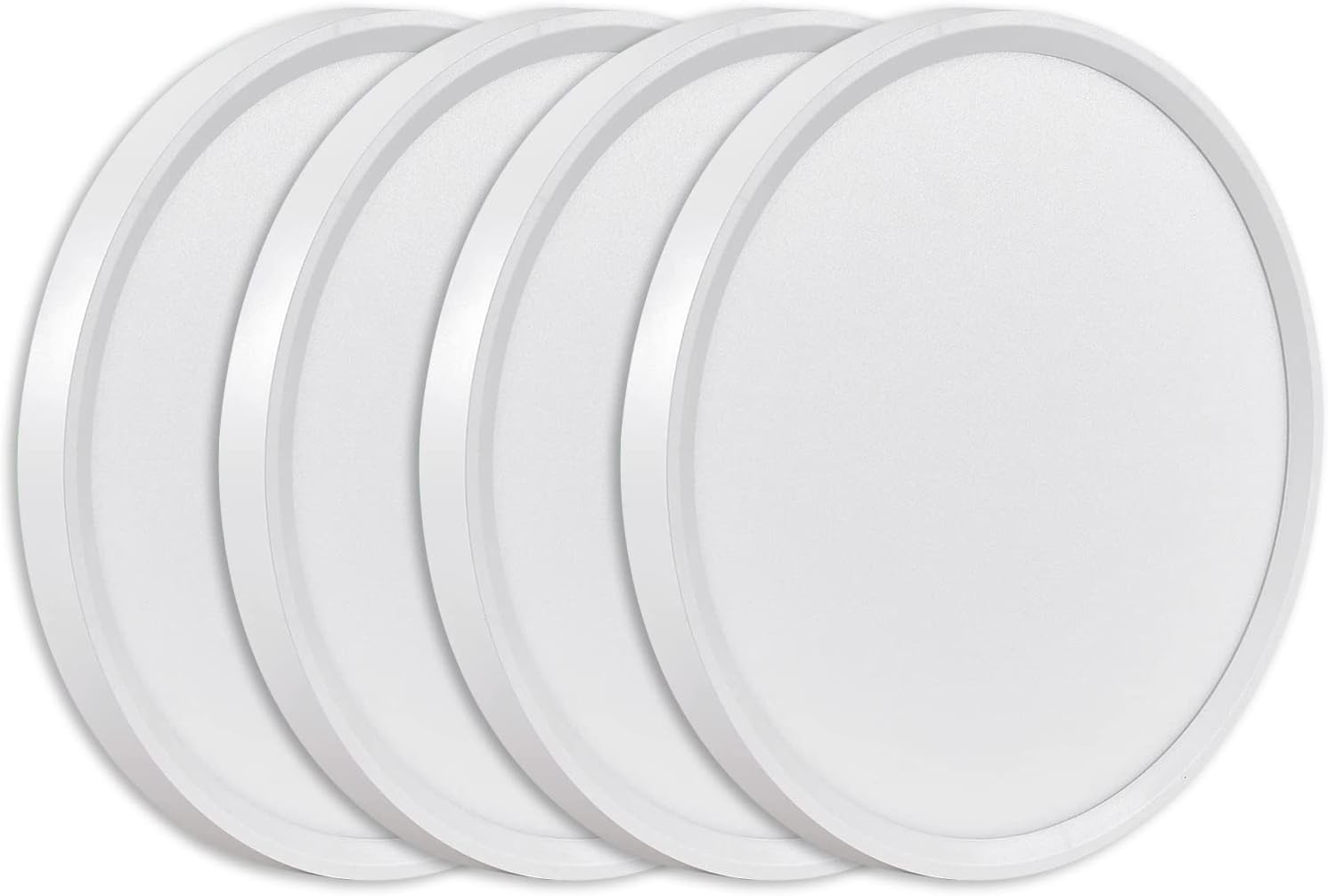 4PK 9 Inch LED Flush Mount Ceiling Light, 18W, 1860LM, 3000K/4000K/6000K CCT Selectable, Round Flat Panel Low Profile Ceiling Light Fitures for Hallway, Kitchen, Bedroom, Laundry Room