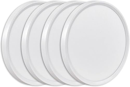 4PK - Lámpara LED de techo empotrada de 9 pulgadas, 18 W, 1860 LM, 3000 K4000 K6000 K CCT seleccionable, panel plano redondo de bajo perfil, luz de