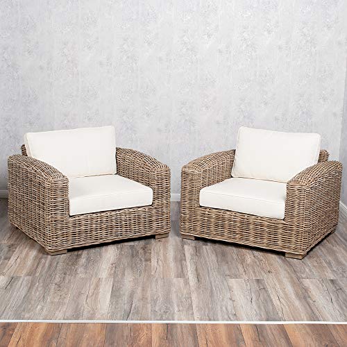 LEBENSwohnART 4tlg. Loungemöbel-Set Living Kubu Grey Rattan Garnitur Sitzgruppe Sofa Sessel – Bild 4