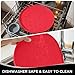 Comtim Waterproof Dog Food Mat - 2 Pack Silicone Pet Food Mat Dog Food Bowl Mats Cat Water Mats Eating Tray, Non-Slip Pet Placemat with Lip for Messy Drinkers to Protect Floor, Red 11