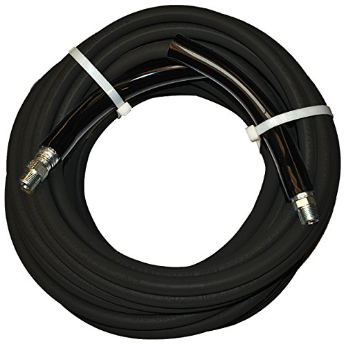 JGB Enterprises AEW10202GGG902 Eaglewash I Pressure Washer Hose, Black, 3/8" x 75', 3/8" Male Pipe Swivel Couplings, 4000 psi