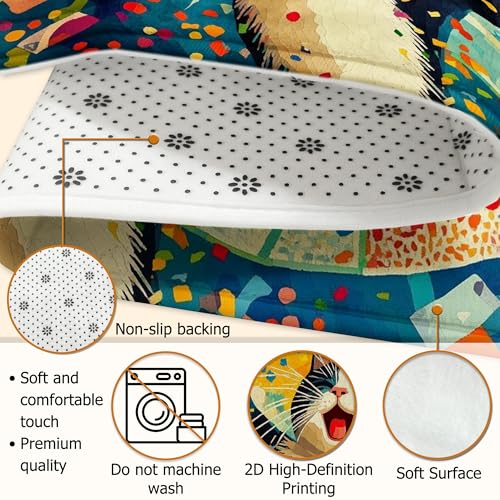 Tapis antidérapant chat moderne jaune de haute qualité - 7