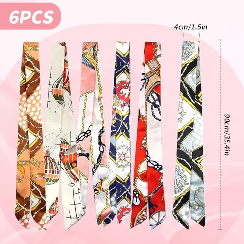 6 Pack Scarf Bags for Women Neck Scarves Headband Scarves Band Hair Neck Scarves Fashion Gifts2