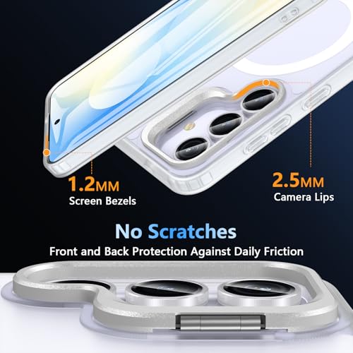 3-in-1 for Samsung Galaxy S25 FE Case with Stand & Screen Protector, White - image 9