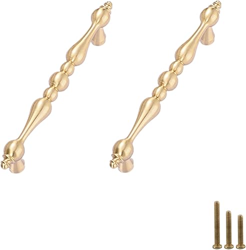 Miniatura 8 de 2 tiradores dorados de latón cepillado para gabinetes, tiradores dorados con agujero central de 5 pulgadas, tiradores dorados para gabinetes de