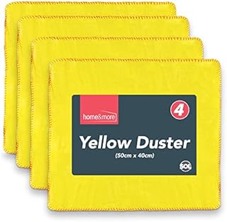 4pk Yellow Dusters | 100% Cotton Cleaning Cloths | 50 x 40cm Lint Free Cloths for Oiling Wood | Dusters for Cleaning Window | Car Duster | Multi Surface Cleaner Dusting Cloth | Kitchen Duster Cloth