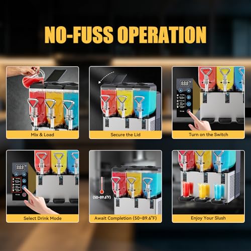 Image of Commercial Slushie Machine, 8L x 3 Triple Tank Margarita Machine