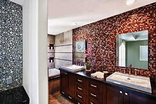 Msi Treasure Trail Iridescent Square Glass Tile For Kitchen Backsplash, Wall Tile For Bathroom, Accent Wall Tile, Shower Wall Tile, 12 In. X 12 In. Mesh-Mounted Mosaic Tile, (20 Sq. Ft.) #TOP4