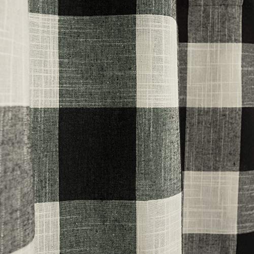 Image of Sweet Home Collection Window Curtains Treatment Panel 63 inch or 84 inch Long in Stylish and Unique Patterns and Designs for All Home Decor Courtyard Black