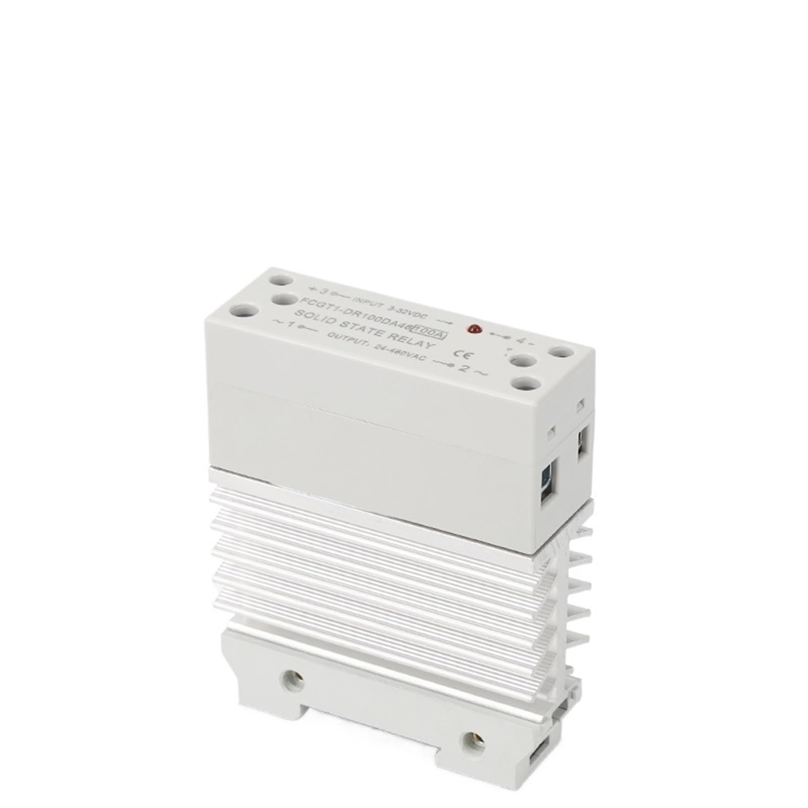 Relè a stato solido SSR sottile monofase da 10 A, 25 A, 40 A, 60 A, 80 A, 100 A con dissipatore di calore, relè industriale, montaggio su guida DIN, 1 pezzo(AC control AC,60A)