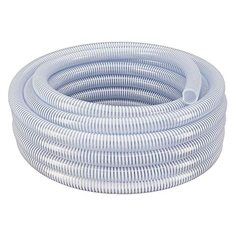2" Dia x 25 ft HydroMaxx® Clear Flexible PVC Suction and Discharge Hose with White Reinforced Helix Cover