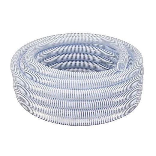 2" Dia. x 100 ft HydroMaxx® Clear Flexible PVC Suction and Discharge Hose with White Reinforced Helix
