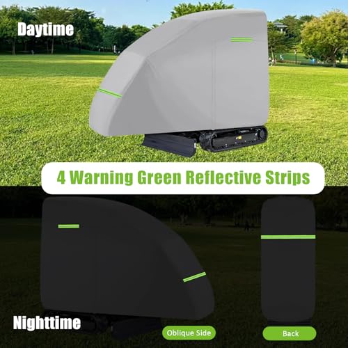 Image of Mini Excavator Cover 420D Waterproof Zippered Excavators Cover for Bobcat Kubota John Deere Takeuchi Yanmar Excavator Protection Cover with Zipper & Reflective Strip for 800-1600kg(Silver)