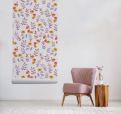 Fotomurale autoadhesivo tapar imperfecciones pared papel pintado flores 5