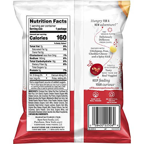 Off the Eaten Path Veggie Puffs Variety Pack, Sour Cream & Onion and Spicy Queso, 16 Count - Thumbnail 5