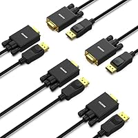 Câble BENFEI DisplayPort Vers VGA 1.8m - Connecteur Mâle Or - Compatible Moniteurs/Projecteurs - 1080p@60Hz