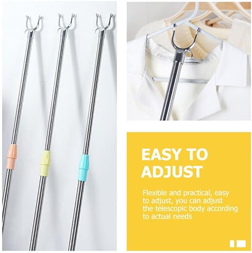 Miniatura 5 de DOITOOL Ropa ajustable que alcanza Rod Tendedero fuerte poste de secado de ropa poste