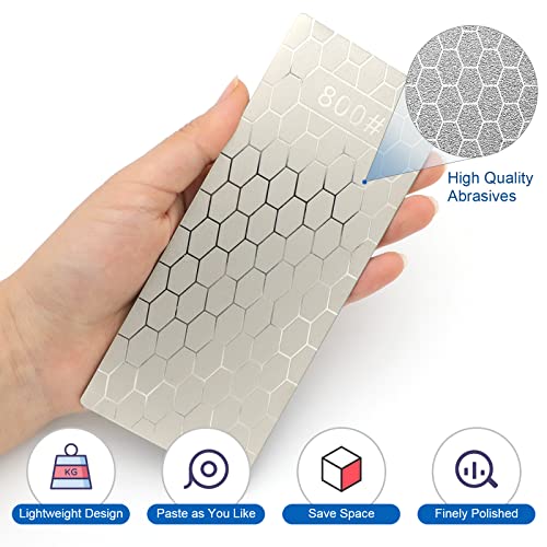 Image of Diamond Brows, 5 Pcs Diamond Sharpening Stone, Sharpening Stone for Knives, with Extra Fine /Coarse Plate and Non-slip Base, 400 /600 /800 /1000 /1200 Grit