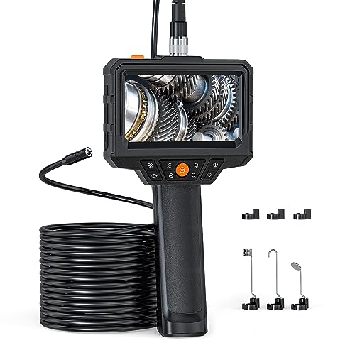 Endoscope Camera with Light, SKYEAR Handheld Borescope 4.3'' HD 1080P with 8 Adjust LED Lights, Inspection Camera with 16.4ft Semi-Rigid Cable, IP67 Waterproof Scope Camera for Swer, Gadgets for Men