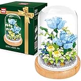 POSO ブロック 花 おもちゃ 543pcs 枯れない花 大人 こども インテリア ドライフラワー 花束 お花屋 ショップ おもちゃ フラワーアレンジメント 積み木 DIY 部屋 インテリア おしゃれ お祝い 誕生日 記念日 バレンタインデー ギフト 贈り物 プレゼント (青いバラ)