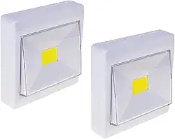 Kit 2 Luminária LED Adesiva de Emergência Interruptor Sem Fio, 3W, Branca