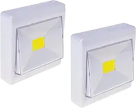 Kit 2 Luminária LED Adesiva de Emergência Interruptor Sem Fio, 3W, Branca