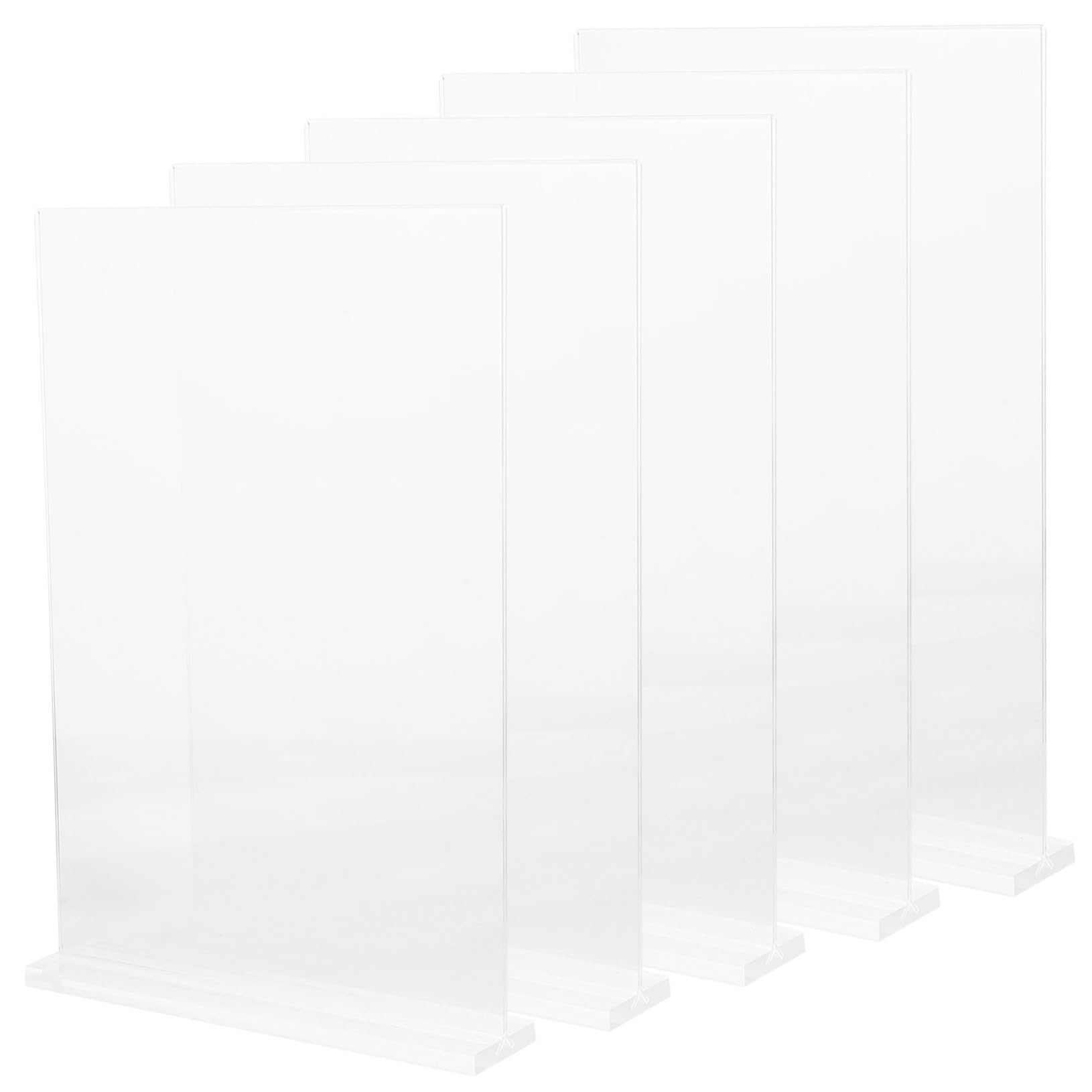 TOPBATHY 5piezas Expositor de Transparente Portamenús Mesa para Restaurante Hotel Oficina Portacarteles de Escritorio Soporte Exhibición Acrilico