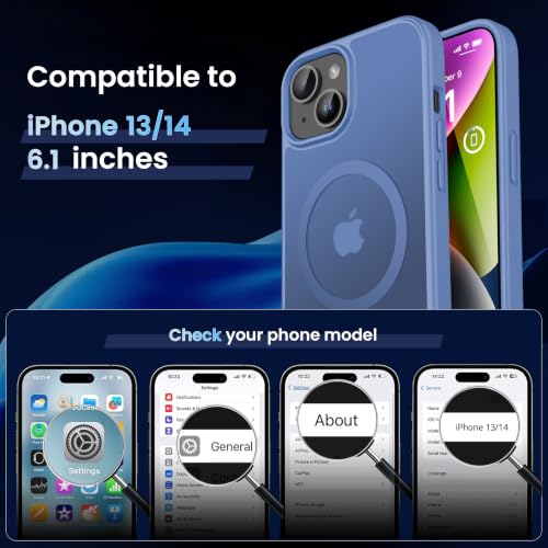 Image of CACOE Magnetic Case for iPhone 13 & iPhone 14 6.1 inch, Light Blue
