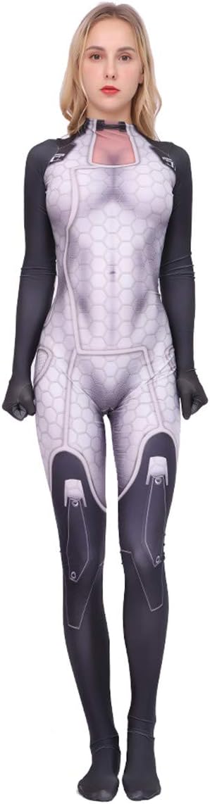 Women Miranda Lawson Cosplay Costume Spandex ME1 Halloween Zentai Bodysuit Girls Women Female Game Catsuit
