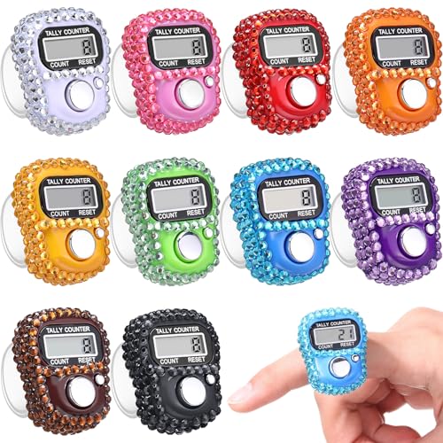 Image of Simgoing Electronic Finger Clicker Counter, Rhinestones Tally Tasbeeh Counter Gifts for Prayer Islamic Golf Counting Goods Lap Knitting Bling Accessories