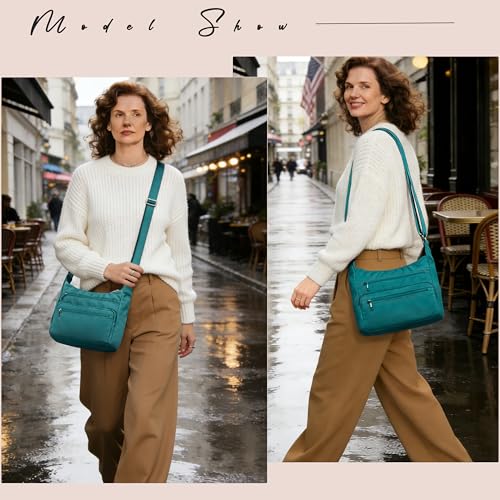 Image of VOLGANIK ROCK RFID Purses for Women Fabric Nylon Multi Pocket Crossbody Bag Ladies Travel Handbag