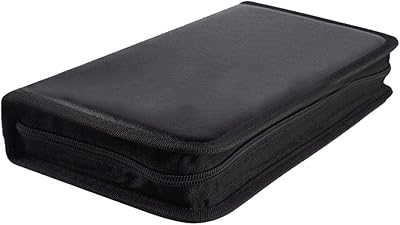 D DOLITY Pasta carteira resistente para CD/DVD com capacidade de 80, armazenamento, estojo, suporte, livreto (preto)  