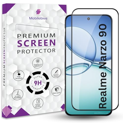 Image of Premium Tempered Glass Screen Protector Guard For Realme Narzo 90 5G (6.57 Inch, Pack of 1) | Edge to Edge Coverage With Easy to installation kit