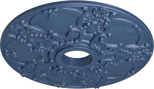 Vista 110 de Ekena Millwork CM18NOPOS Medallón de techo Norwich, 45.72cmOD x 8.97cmID x 1 3/8"P, pintado a mano cobre pulido