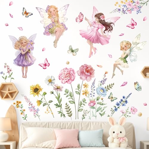Vinilo Decorativo Fairy Flower con Mariposa miniatura 2