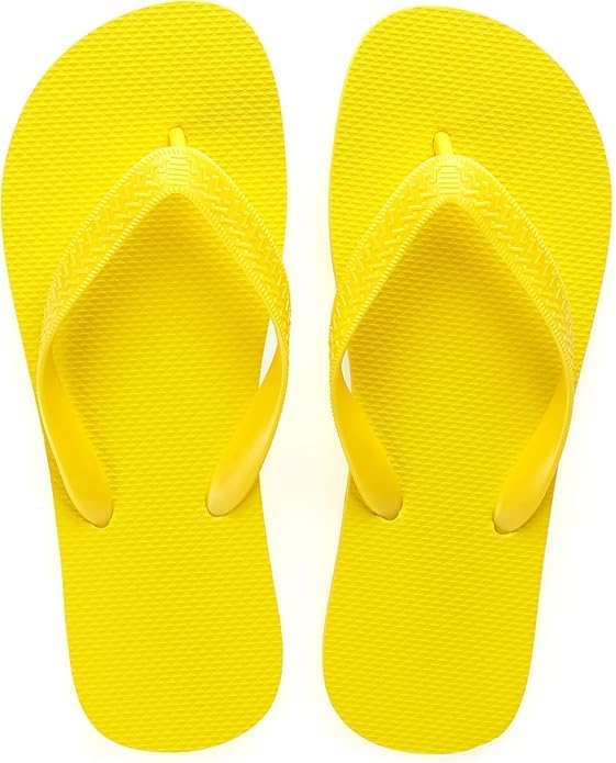 Yellow flip flops on an isolated background. 