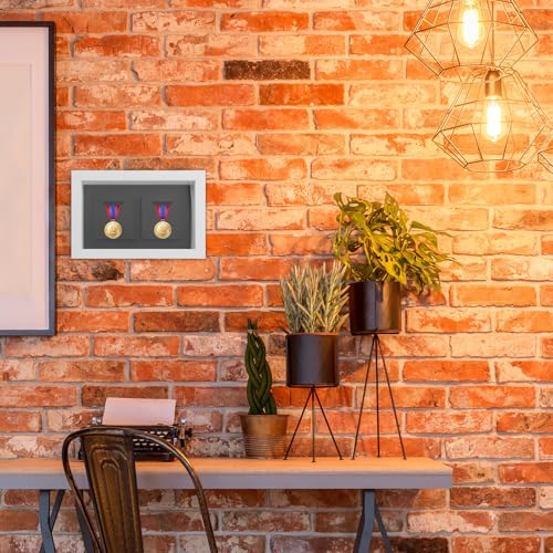 Cadre vitrine pour médailles en bois noble avec support d'épingles - 5