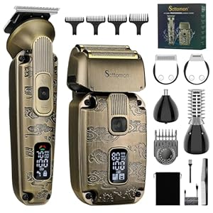 Scttomon Foil Shavers for Men Beard Trimmer Electric Razor for Men Bald Head Hair Shaving Kit Cordless Waterproof