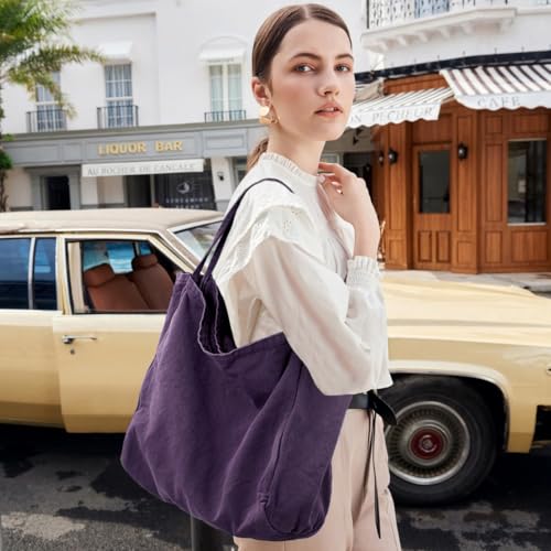 Image of Canvas Tote Bag for Women Large Hobo Shoulder Bag for Work Travel Casual Message Bag Tote Purse handbags