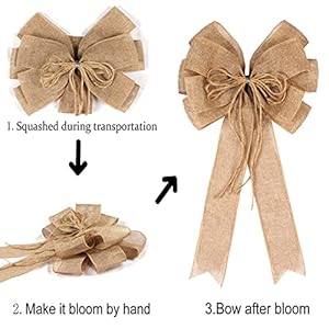 2 Pack Large Burlap Jute Hemp Rope Bows for Wreaths,Rustic Farmhouse Crafts Bow Wrapping Tree Topper Wedding Holiday Birthday Party Wall Home Boho Front Door Decorations 2 Pack Large Burlap Jute Hemp Rope Bows for WreathsRustic Farmhouse Crafts Bow Wrapping Tree Topper Wedding Holiday Birthday Party Wall Home Boho Front Door Decorations