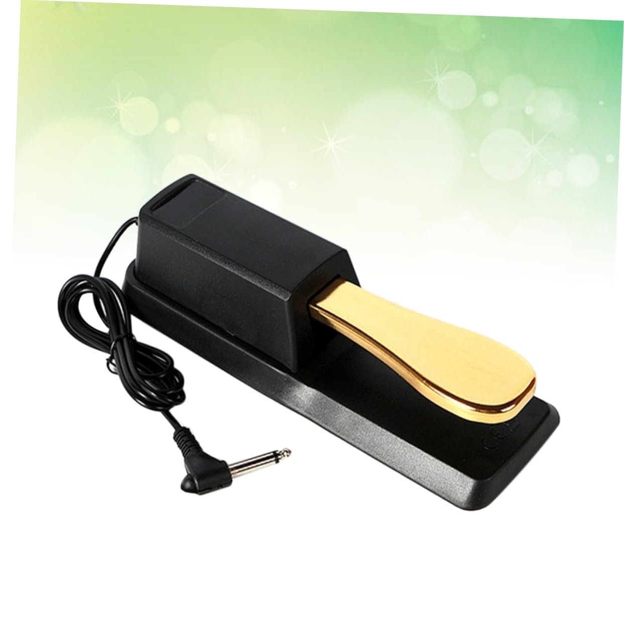 Pedal de Sostenido para Piano y Teclado Eléctrico Alta Resistencia, Material Abs Metal Dorado, Estilo Clásico y Pedal de Pie para Uso Profesional